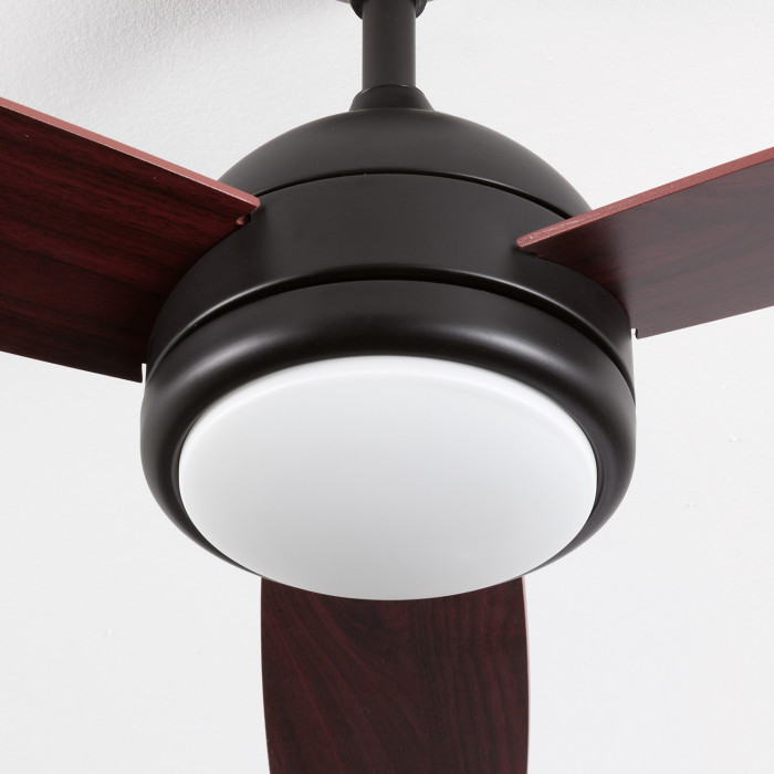 VENTILADOR TECHO VERMONT 55W MOTOR DC CON LUZ LED 18W NEGRO DAYRON