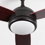 VENTILADOR TECHO VERMONT 55W MOTOR DC CON LUZ LED 18W NEGRO DAYRON