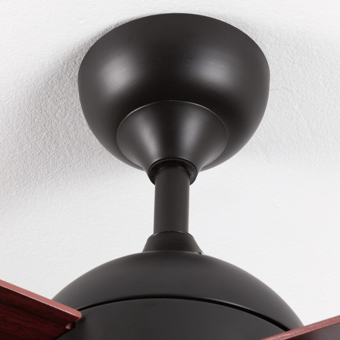 VENTILADOR TECHO VERMONT 55W MOTOR DC CON LUZ LED 18W NEGRO DAYRON