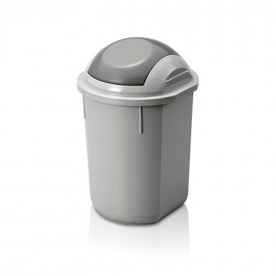 PAPELERA REDONDA GRIS C/TAPA (32,5 X 46.5 CM) 22 LT 7HOUSE