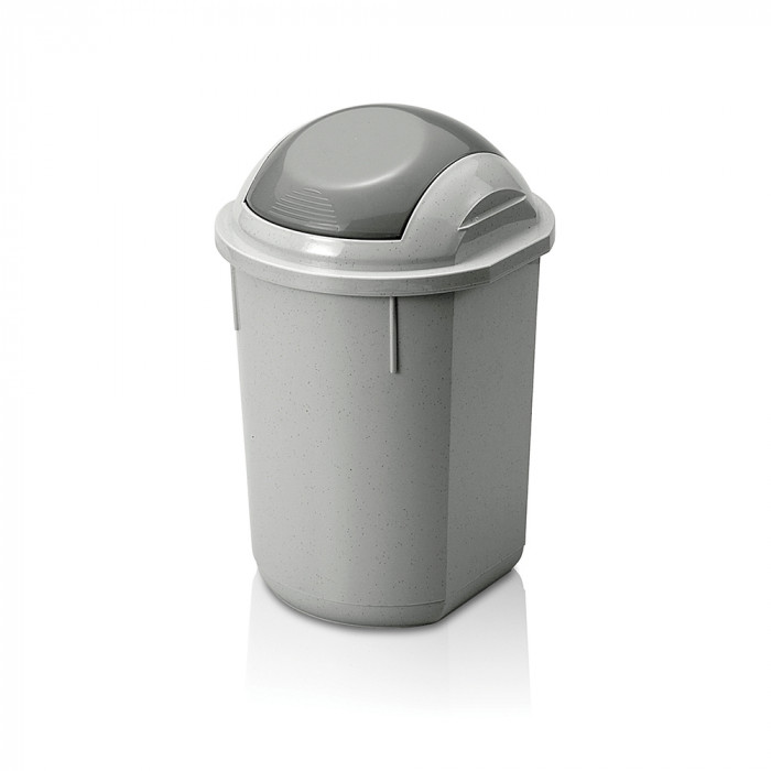 PAPELERA REDONDA GRIS C/TAPA (32,5 X 46.5 CM) 22 LT 7HOUSE