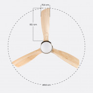 VENTILADOR TECHO ALASKA 55W MOTOR DC 153mm CON LUZ LED 18W NIQUEL/MADERA OSCURA DAYRON