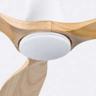 VENTILADOR TECHO DAKOTA 55W MOTOR DC 153mm CON LUZ LED 18W BLANCO/MADERA CLARA DAYRON