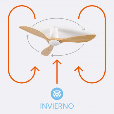 VENTILADOR TECHO DAKOTA 55W MOTOR DC 153mm CON LUZ LED 18W BLANCO/MADERA CLARA DAYRON VENTILADOR TECHO DAKOTA 55W MOTOR DC 153mm CON LUZ LED 18W BLANCO/MADERA CLARA DAYRON