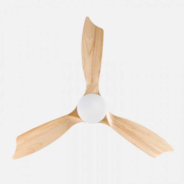VENTILADOR TECHO NUEVA YORK 55W MOTOR DC 153mm CON LUZ LED 18W BLANCO/MADERA CLARA DAYRON