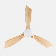 VENTILADOR TECHO NUEVA YORK 55W MOTOR DC 153mm CON LUZ LED 18W BLANCO/MADERA CLARA DAYRON