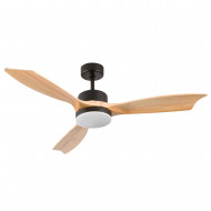 VENTILADOR TECHO NUEVA YORK 55W MOTOR DC 153mm CON LUZ LED 18W BLANCO/MADERA CLARA DAYRON