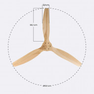 VENTILADOR TECHO NEBRASKA 55W MOTOR DC 153mm BLANCO/MADERA CLARA DAYRON