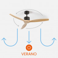 VENTILADOR TECHO NEBRASKA 55W MOTOR DC 153mm NEGRO/MADERA OSCURA DAYRON