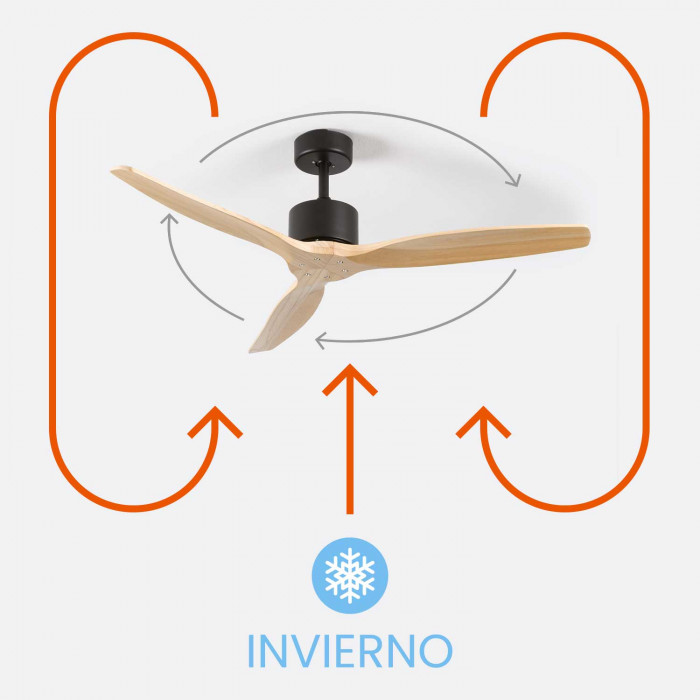 VENTILADOR TECHO NEBRASKA 55W MOTOR DC 153mm NEGRO/MADERA OSCURA DAYRON