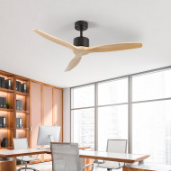 VENTILADOR TECHO NEBRASKA 55W MOTOR DC 153mm NEGRO/MADERA OSCURA DAYRON