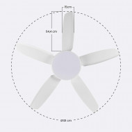 VENTILADOR TECHO NEVADA 65W MOTOR DC 153mm CON LUZ LED 24W BLANCO DAYRON
