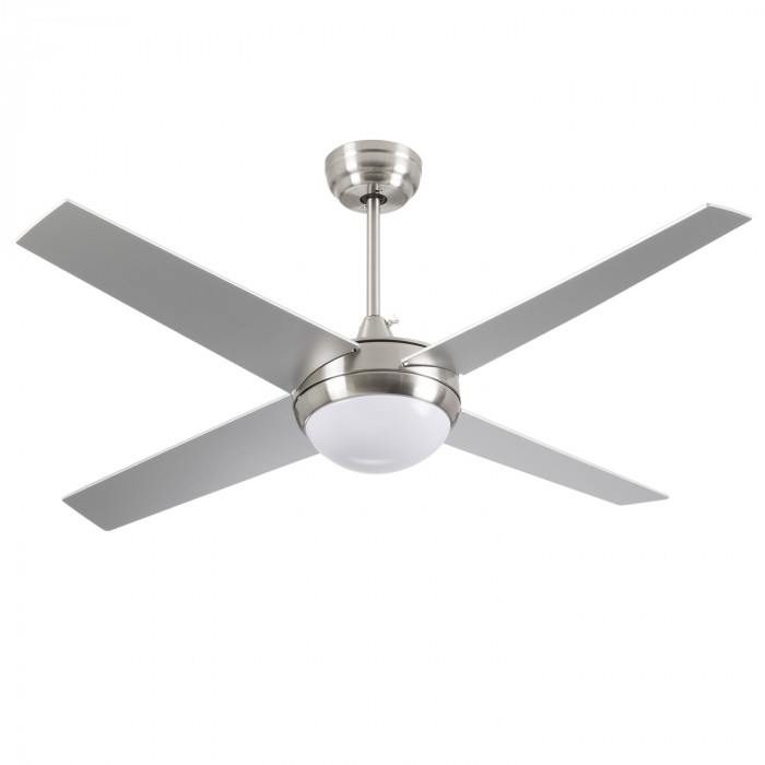 VENTILADOR TECHO MONTANA 55W MOTOR DC CON LUZ LED 18W NIQUEL/BLANCO DAYRON