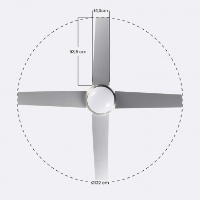 VENTILADOR TECHO MONTANA 55W MOTOR DC CON LUZ LED 18W NIQUEL/BLANCO DAYRON VENTILADOR TECHO MONTANA 55W MOTOR DC CON LUZ LED 18W NIQUEL/BLANCO DAYRON