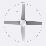 VENTILADOR TECHO MONTANA 55W MOTOR DC CON LUZ LED 18W NIQUEL/BLANCO DAYRON