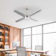 VENTILADOR TECHO MONTANA 55W MOTOR DC CON LUZ LED 18W NIQUEL/BLANCO DAYRON