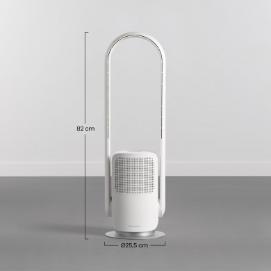 VENTILADOR DE TORRE SIN ASPAS CON FILTRO HEPA 26W BLANCO DAYRON