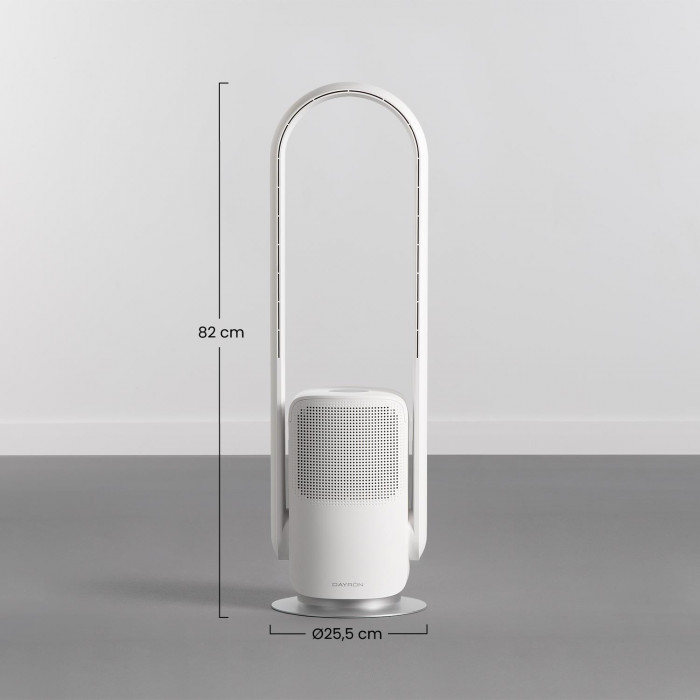 VENTILADOR DE TORRE SIN ASPAS CON FILTRO HEPA 26W BLANCO DAYRON