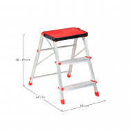 TABURETE ACERO+ALUMINIO 3 PELDAÑOS 89X48CM 3,42KG CARGA MÁX. 150KG 7 HOUSE