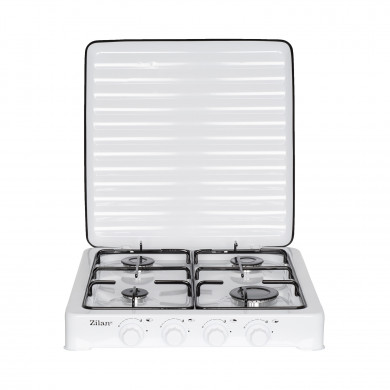 HORNILLO DE GAS BLANCO 4 FUEGOS CON TAPA 9X55X50,5CM CJ.1