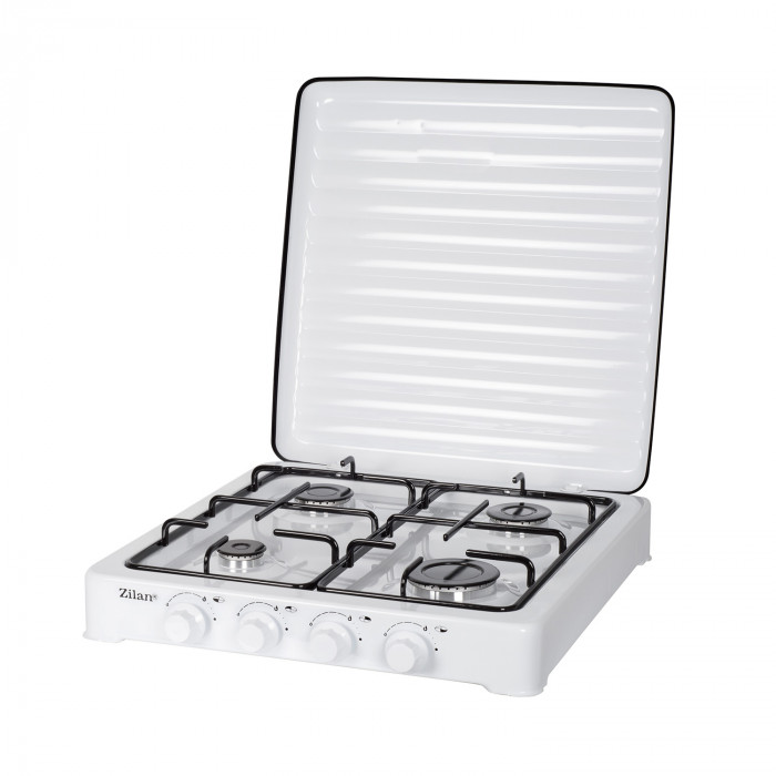 HORNILLO DE GAS BLANCO 4 FUEGOS CON TAPA 9X55X50,5CM CJ.1