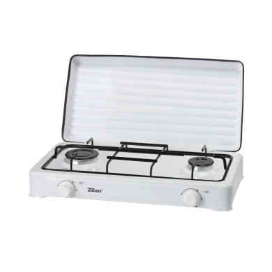 HORNILLO DE GAS BLANCO 2 FUEGOS CON TAPA 9X60X35CM CJ.1