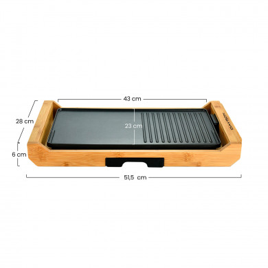 PLANCHA GRILL ANTIADHERENTE BAMBU 1800W 51,5x28 cm DAYRON PLANCHA GRILL ANTIADHERENTE BAMBU 1800W 51,5x28 cm DAYRON
