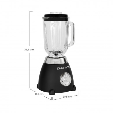 BATIDORA DE VASO RETRO 500W NEGRO/PLATA DAYRON BATIDORA DE VASO RETRO 500W NEGRO/PLATA DAYRON