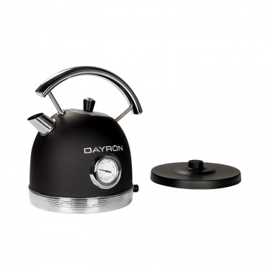 HERVIDOR RETRO 1.8L 1850-2200W NEGRO PLATA DAYRON HERVIDOR RETRO 1.8L 1850-2200W NEGRO PLATA DAYRON