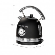 HERVIDOR RETRO 1.8L 1850-2200W NEGRO PLATA DAYRON