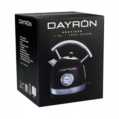 HERVIDOR RETRO 1.8L 1850-2200W NEGRO PLATA DAYRON HERVIDOR RETRO 1.8L 1850-2200W NEGRO PLATA DAYRON