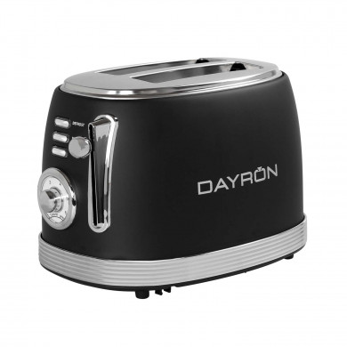 TOSTADORA RETRO 2 REBANADAS 850W NEGRO/PLATA DAYRON TOSTADORA RETRO 2 REBANADAS 850W NEGRO/PLATA DAYRON