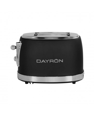 TOSTADORA RETRO 2 REBANADAS 850W NEGRO/PLATA DAYRON