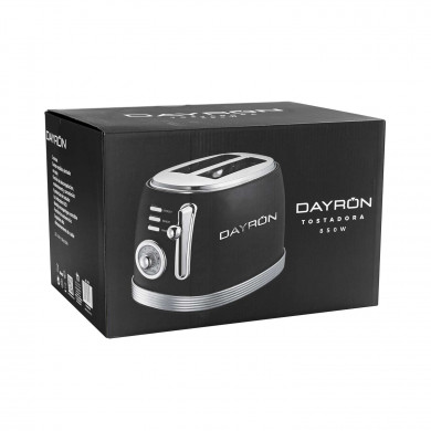 TOSTADORA RETRO 2 REBANADAS 850W NEGRO/PLATA DAYRON TOSTADORA RETRO 2 REBANADAS 850W NEGRO/PLATA DAYRON