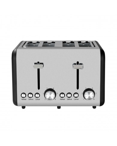TOSTADORA DOBLE RETRO 4 REBANADAS 1500W NEGRO/PLATA DAYRON