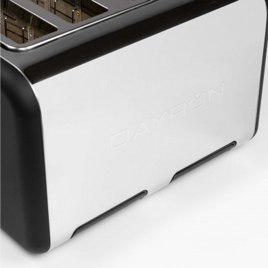 TOSTADORA DOBLE RETRO 4 REBANADAS 1500W NEGRO/PLATA DAYRON TOSTADORA DOBLE RETRO 4 REBANADAS 1500W NEGRO/PLATA DAYRON