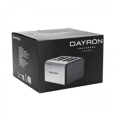 TOSTADORA DOBLE RETRO 4 REBANADAS 1500W NEGRO/PLATA DAYRON TOSTADORA DOBLE RETRO 4 REBANADAS 1500W NEGRO/PLATA DAYRON