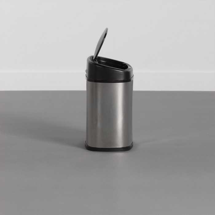 PAPELERA 9L. SENSOR ACERO INOX. /NEGRO DAYRON