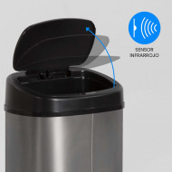 PAPELERA 9L. SENSOR ACERO INOX. /NEGRO DAYRON