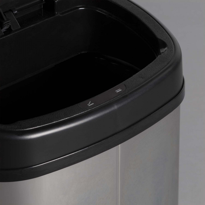 PAPELERA 9L. SENSOR ACERO INOX. /NEGRO DAYRON