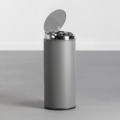 CUBO DE BASURA ALTO CIRCULAR SENSOR 42L. HIERRO NEGRO DAYRON CUBO DE BASURA ALTO CIRCULAR SENSOR 42L. HIERRO NEGRO DAYRON