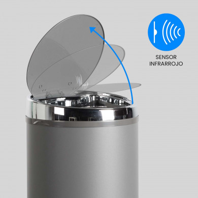 CUBO DE BASURA ALTO CIRCULAR SENSOR 42L. HIERRO NEGRO DAYRON CUBO DE BASURA ALTO CIRCULAR SENSOR 42L. HIERRO NEGRO DAYRON