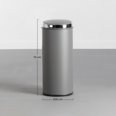 CUBO DE BASURA ALTO CIRCULAR SENSOR 42L. HIERRO NEGRO DAYRON CUBO DE BASURA ALTO CIRCULAR SENSOR 42L. HIERRO NEGRO DAYRON