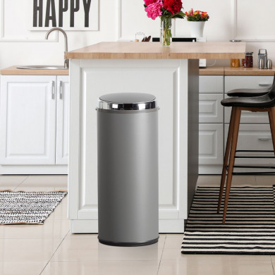CUBO DE BASURA ALTO CIRCULAR SENSOR 42L. HIERRO NEGRO DAYRON CUBO DE BASURA ALTO CIRCULAR SENSOR 42L. HIERRO NEGRO DAYRON