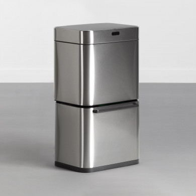 CLASIFICADOR BASURA 4 COMPARTIMENTOS RECTANGULAR SENSOR 80L. ACERO INOX. DAYRON CLASIFICADOR BASURA 4 COMPARTIMENTOS RECTANGULAR SENSOR 80L. ACERO INOX. DAYRON