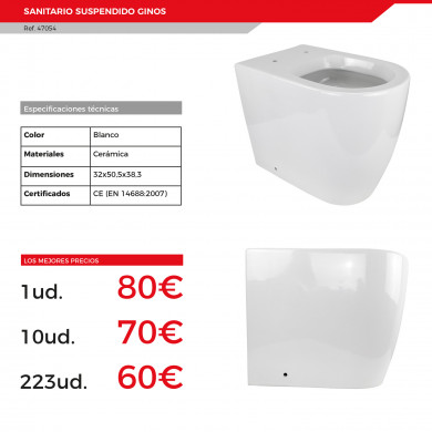 Sanitario Cerámica Ginos - 32x50,5x38,3 cm