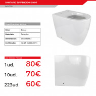 Sanitario Cerámica Ginos - 32x50,5x38,3 cm