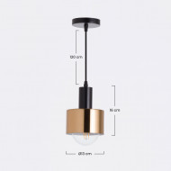 LAMPARA SOPOT ALUMINIO NEGRO/DORADO 13X13X16CM SEVEN ON DECO