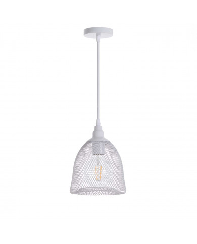 LAMPARA HIERRO RADOM BLANCO 18X18X23CM SEVEN ON DECO