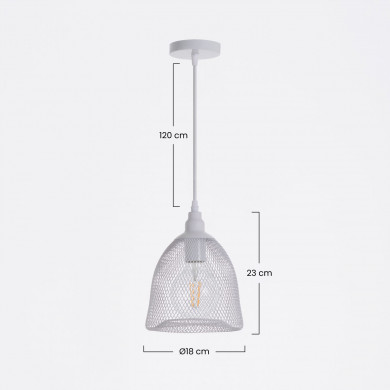 LAMPARA HIERRO RADOM BLANCO 18X18X23CM SEVEN ON DECO